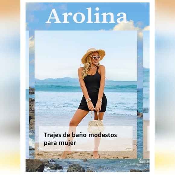 Arolina Women's One-Piece Swim Dress Tummy Control Modest Swimsuit with Swim NEW - Picture 13 of 16